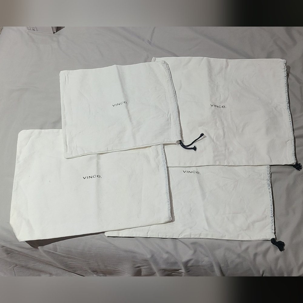 Vince Logo 4 White Dust Bags 3 Different Sizes